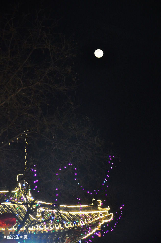 正月十七天水伏羲庙广场拍月亮天之水网组图