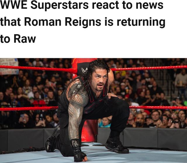 wwe旗下艺人罗曼·雷恩斯(roman reigns)将在下周的wwe旗舰节目raw中