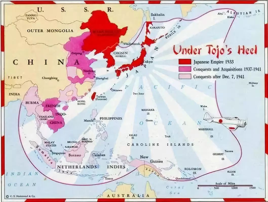 二战中的日本 需要防御远大于今日的面积