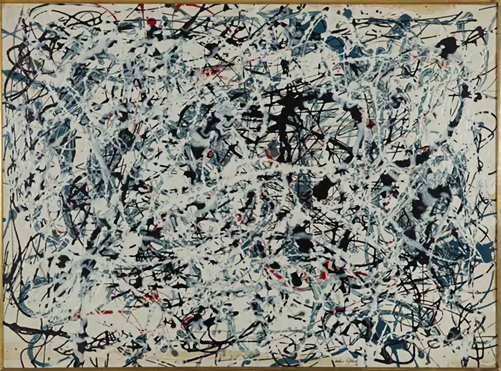 white black blue and red on white,1948,jackson pollock 在公园