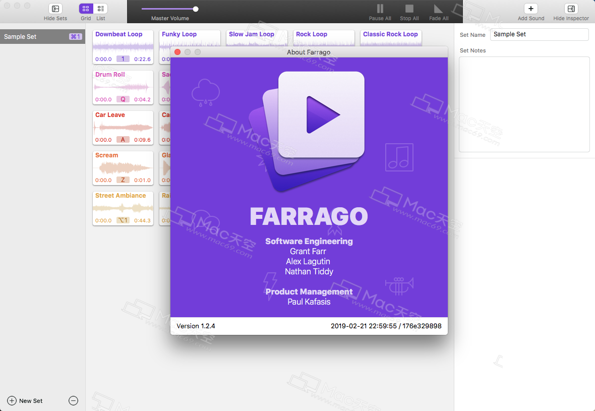 音频剪辑和现场播放工具farrago Mac版 For