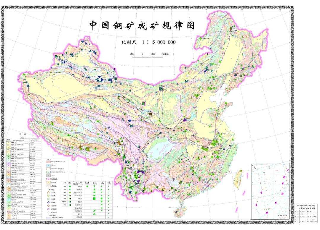 中国铜矿成矿规律图