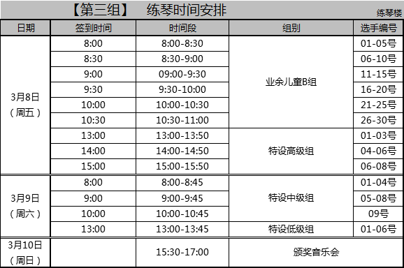 【终评必读练琴安排】2019上海音乐学院附中国际青少年钢琴展演暨中瑞