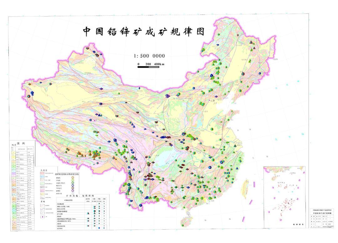 中国铅锌矿成矿规律图