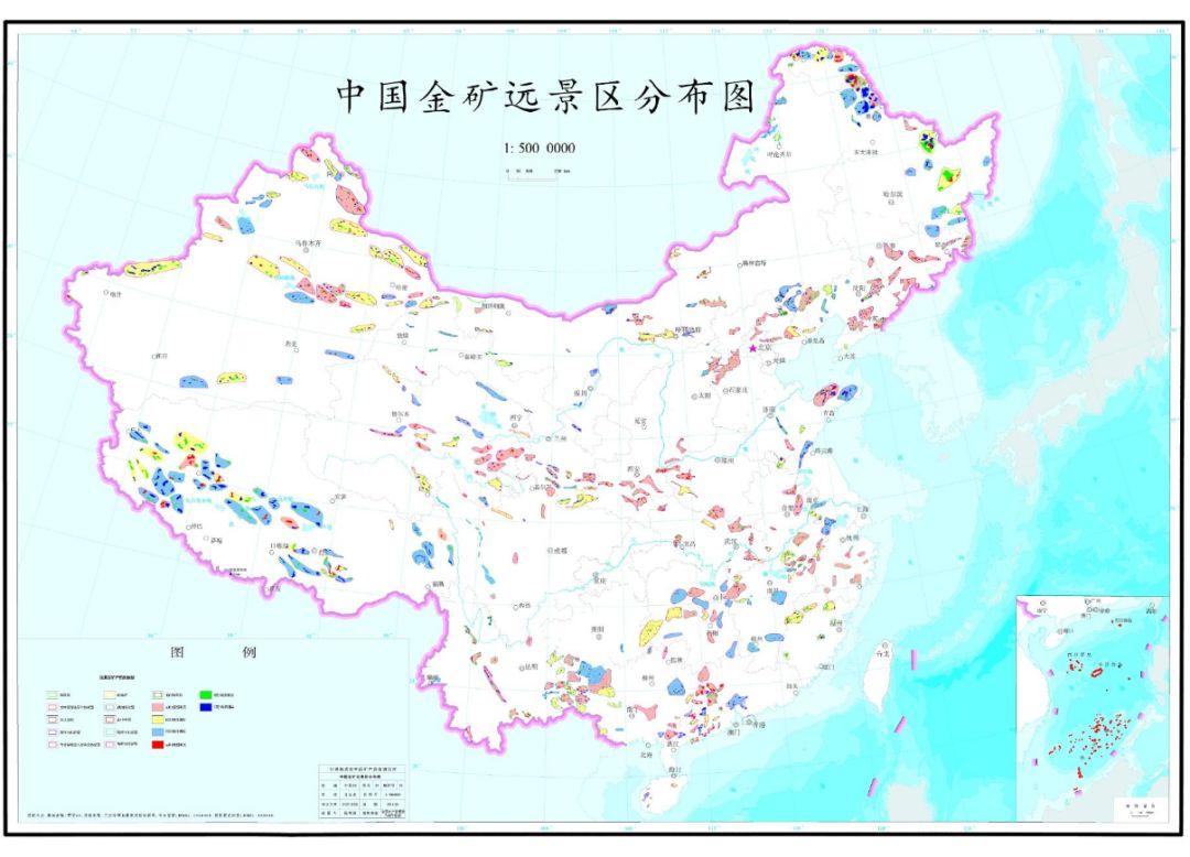 中国金矿远景区分布图