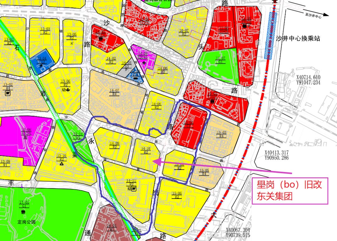 壆岗岗厦片区更新项目位于沙井街道,宝安大道与新沙路交汇处的西南侧