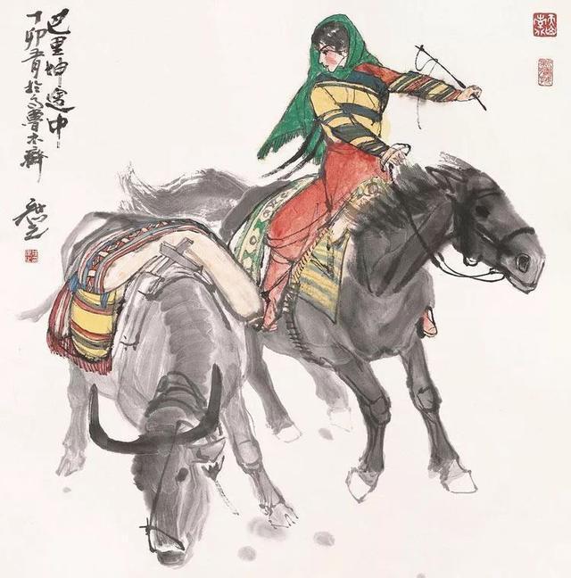 西域风情画派开创者徐庶之风情人物画作品欣赏