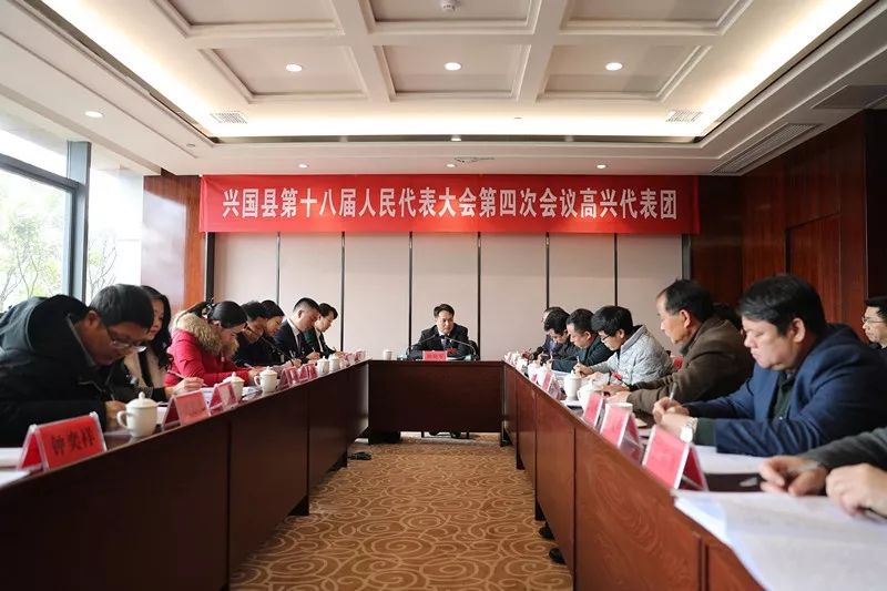 赖晓军参加第十八届人民代表大会第四次会议高兴,均村,茶园代表团审议