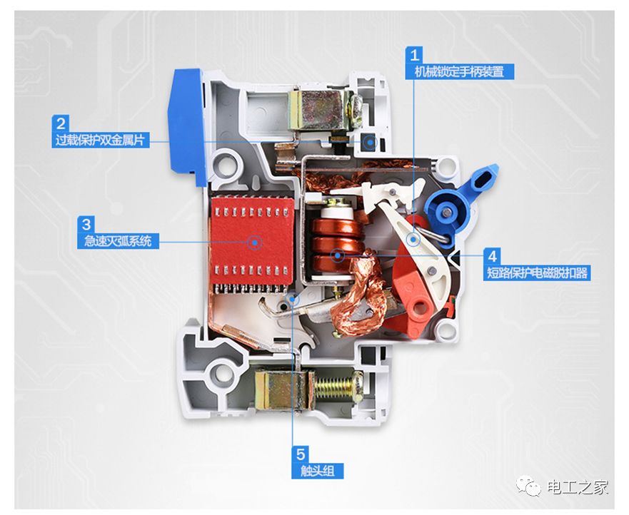 3,此空气断路器能实现短路脱扣,过载脱扣,功能越多结构越复杂.