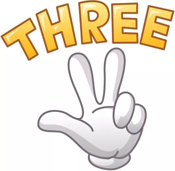 是弯曲拇指和小指,用其他三个手指来表示数字3,入下图这样: 4的手势两