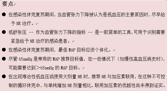 除了绝对和相对低血容量,血管张力下降也是感染性休克时低血压的主要