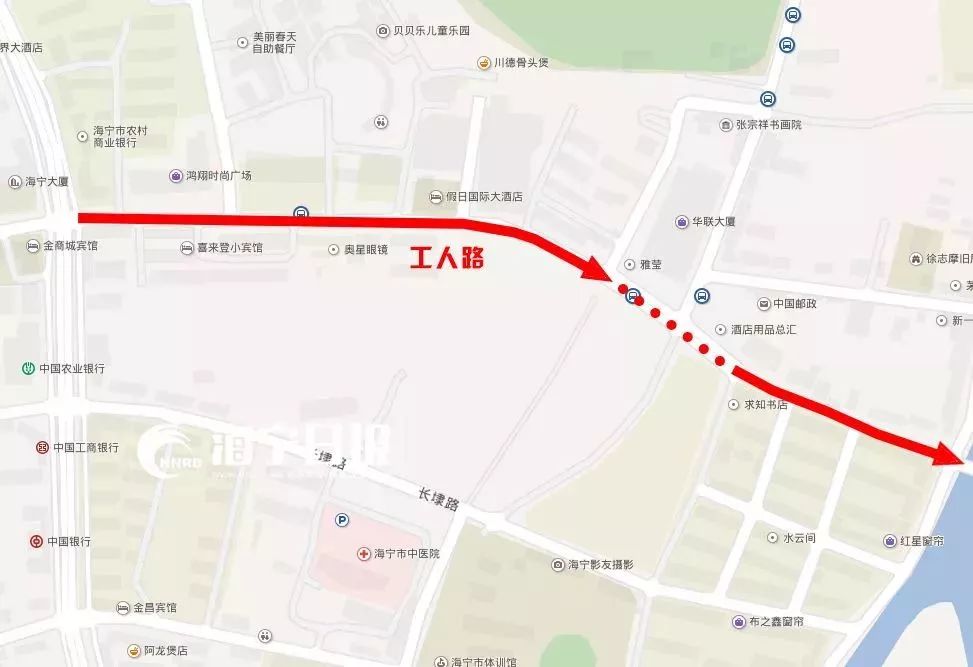 注意海宁市区这条路今起限时单行海昌南路学林路增设监控抓拍