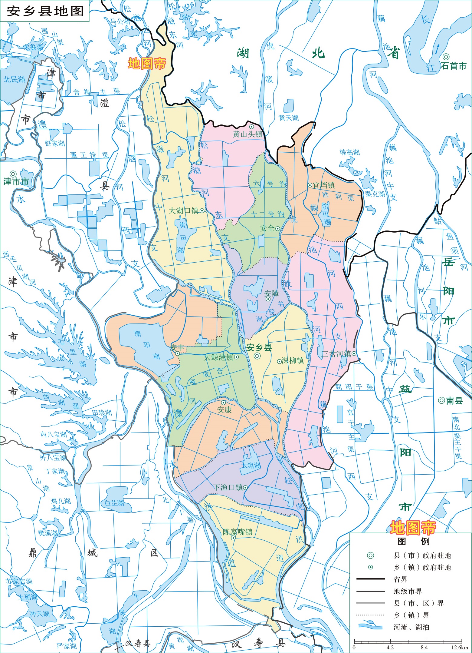 湖南常德2区6县1市,10幅最新高清地图