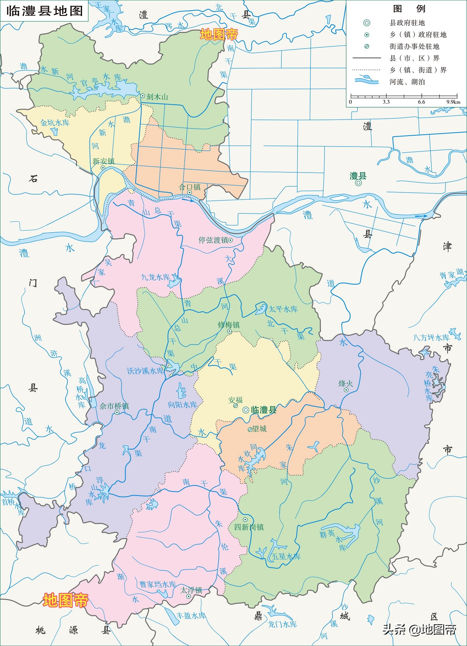 湖南常德2区6县1市,10幅最新高清地图