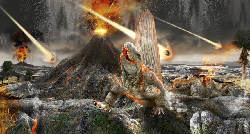 恐龙灭绝场景艺术图.(图片来源:claus lunau/science source)
