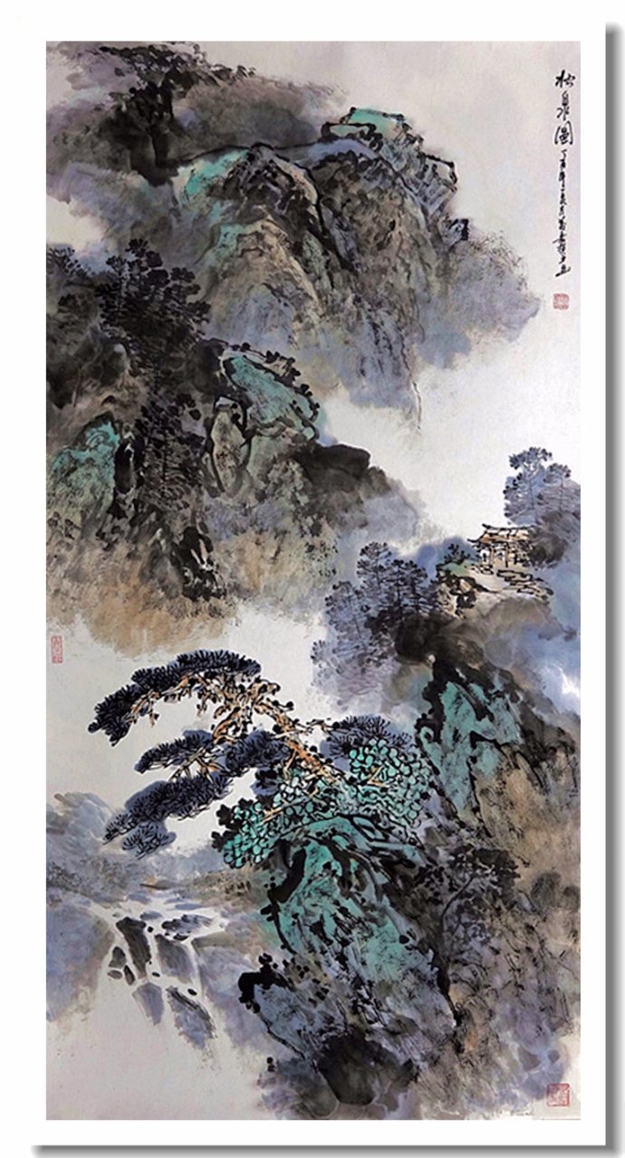 骨气浑厚中国画家万嘉模水墨山水画作品欣赏