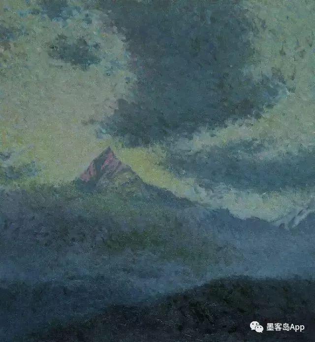 《博克拉鱼尾峰》 60x55cm 2000年 布面油画