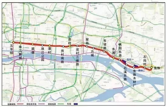 临江大道有轨电车线路示意图