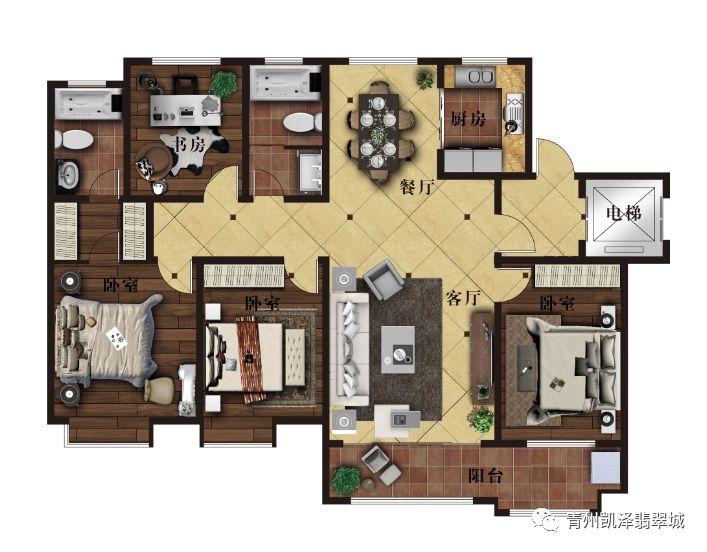 建面约160m四室两厅两卫