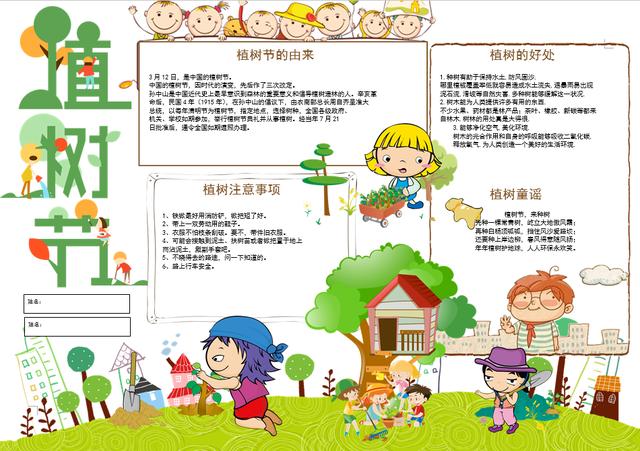 植树节丨手抄报模板,幼儿园小学都能用,快为孩子收藏吧!