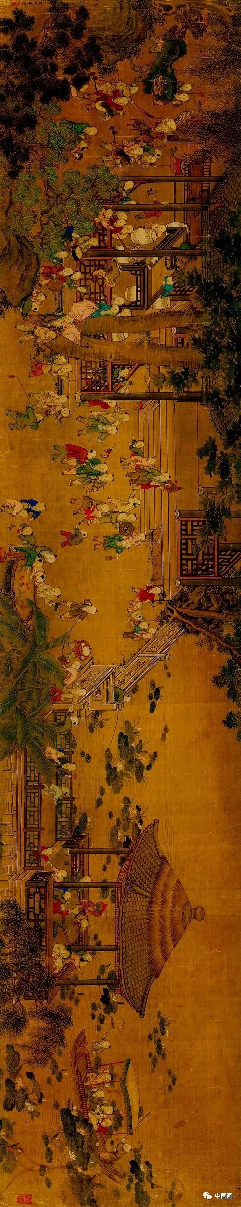 名画鉴赏:清代宫廷画家冷枚百子图(高清长图)