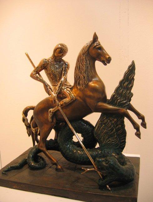 青铜雕像:圣乔治与龙