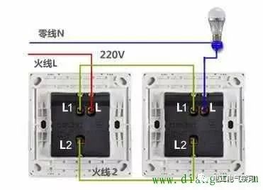 一灯双控开关接线图