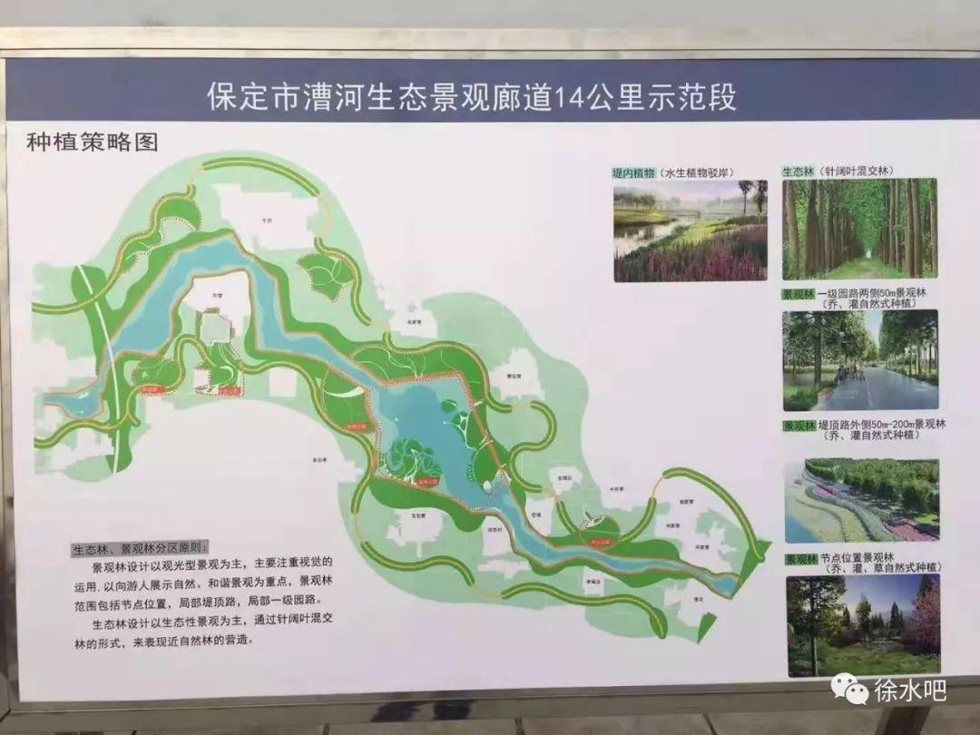 保定市漕河生态景观廊道14公里示范段 效果图