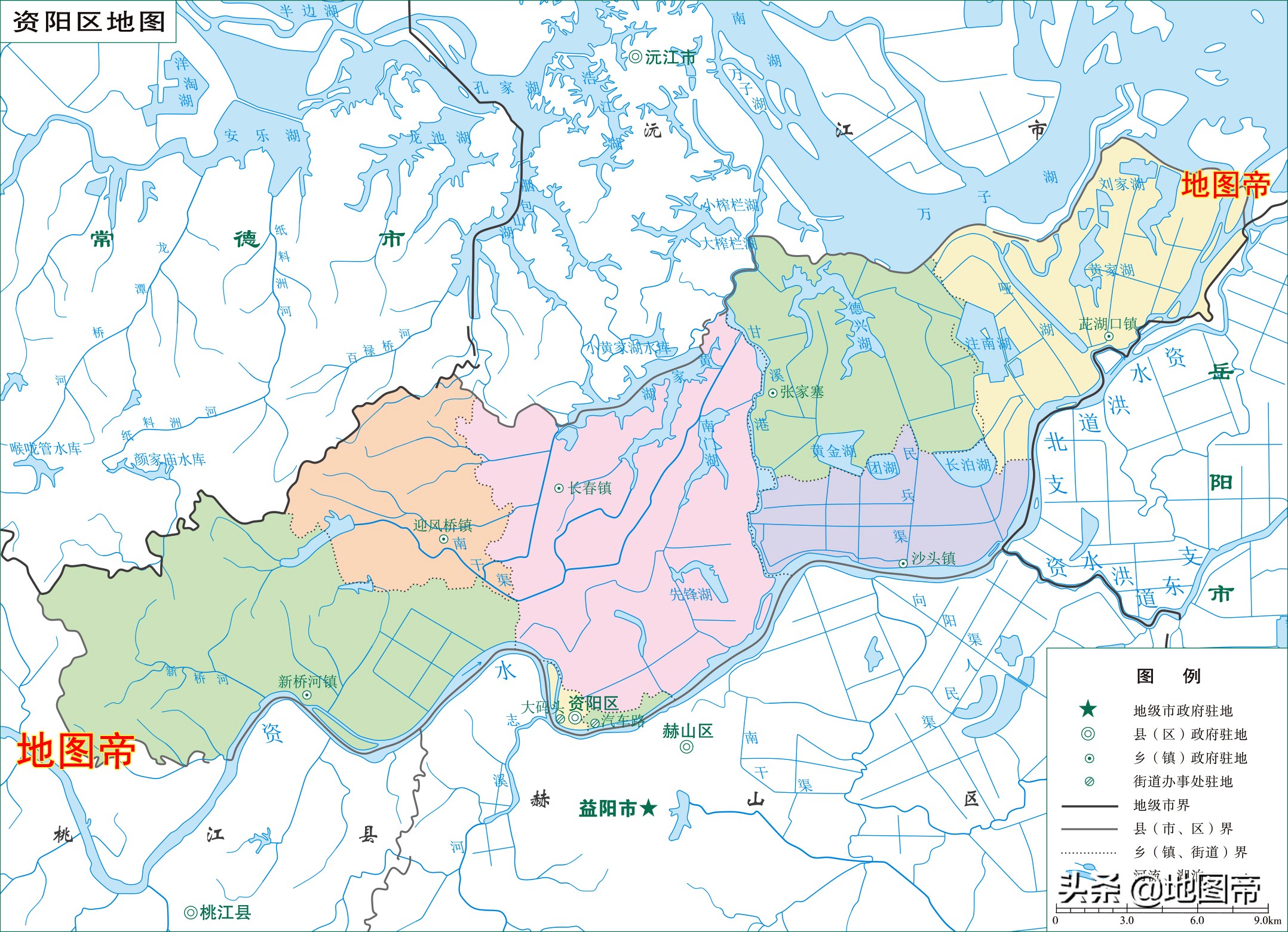 湖南省益阳市2区3县1市高清地图