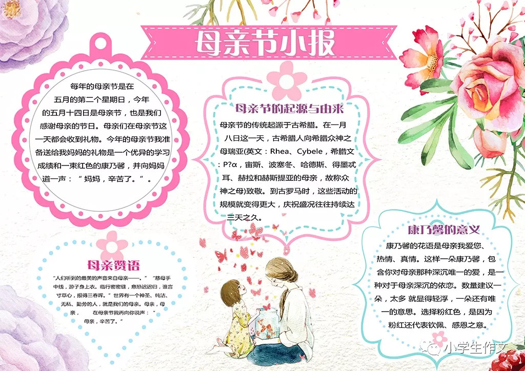 手抄报 ▏祝妈妈们女神节快乐!(简笔画步骤,边框,模板