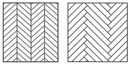 鱼骨纹(左)和人字纹(右)