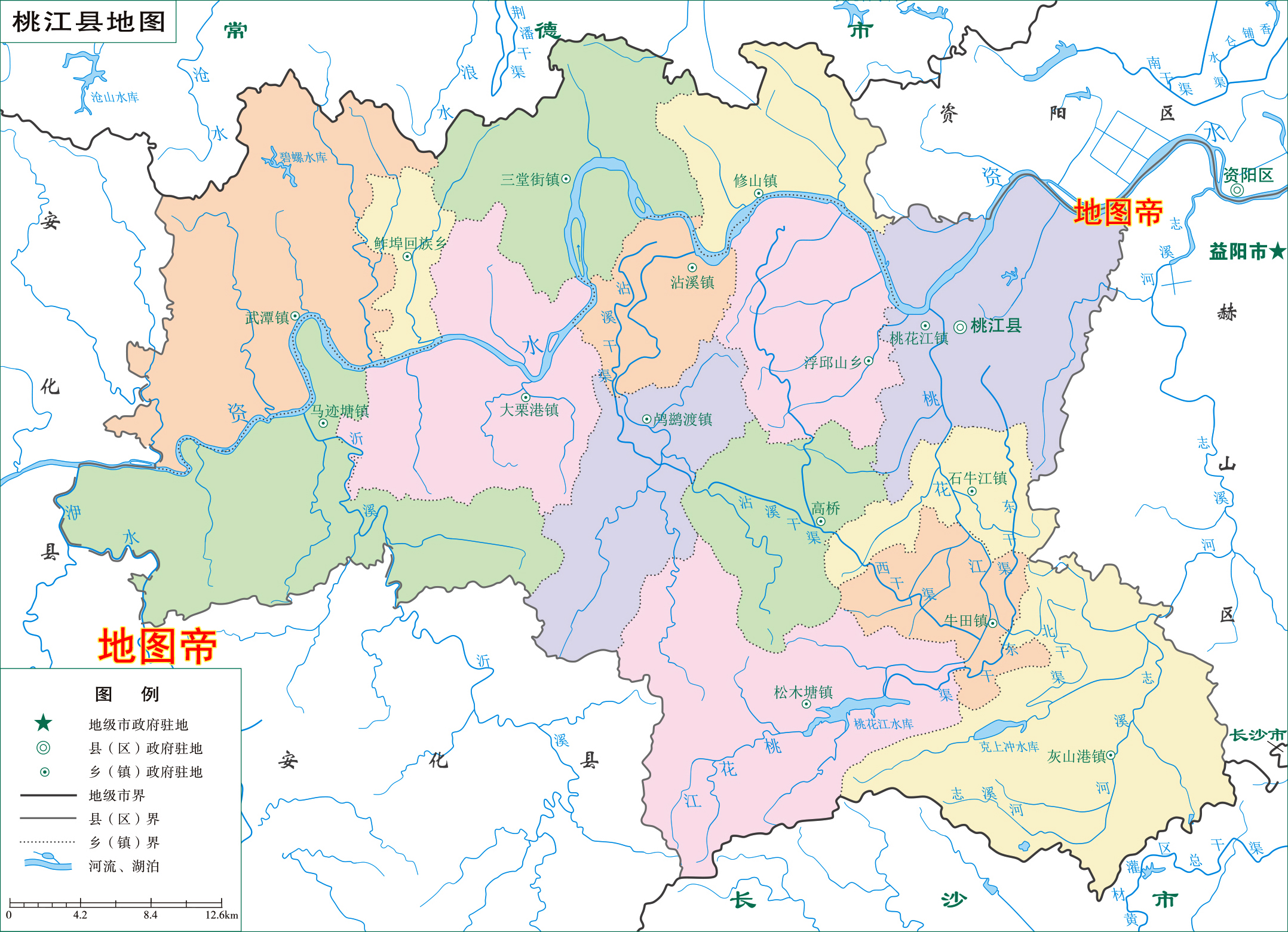 湖南益阳市高清地图,有中国唯一人工围筑而成的县