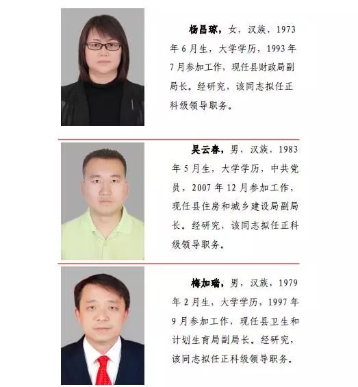 南华武定姚安元谋禄丰一批干部任前公示人事任免通知