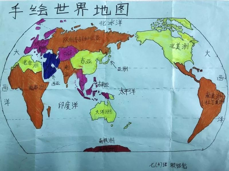 手绘世界地图图片