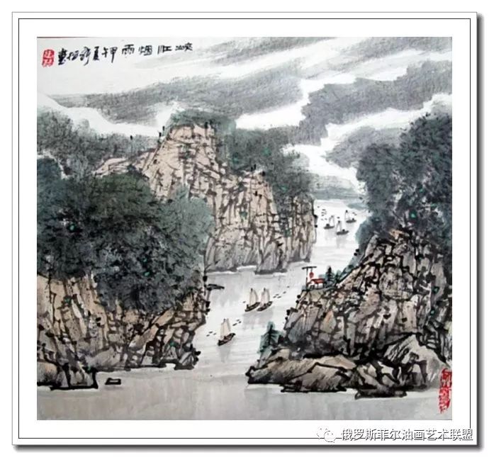 刚柔苍润中国画家张松江南山水画作品赏析