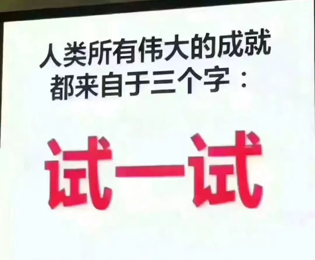 本文结语 人类所有伟大的成就都来自于三个字:试一试