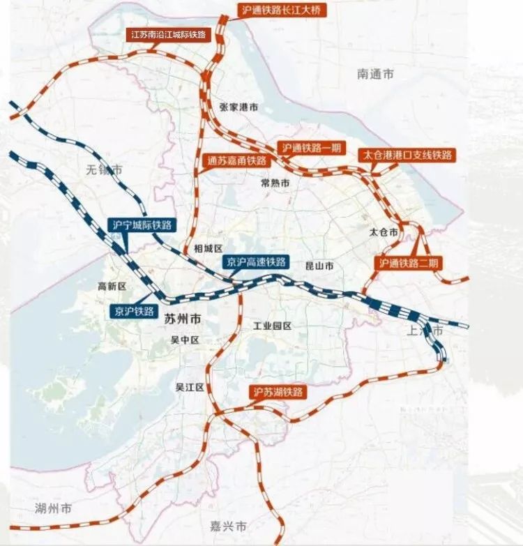 苏州高铁北站未来还将是通苏嘉甬与京沪高铁,如苏湖与苏锡常城际铁路"