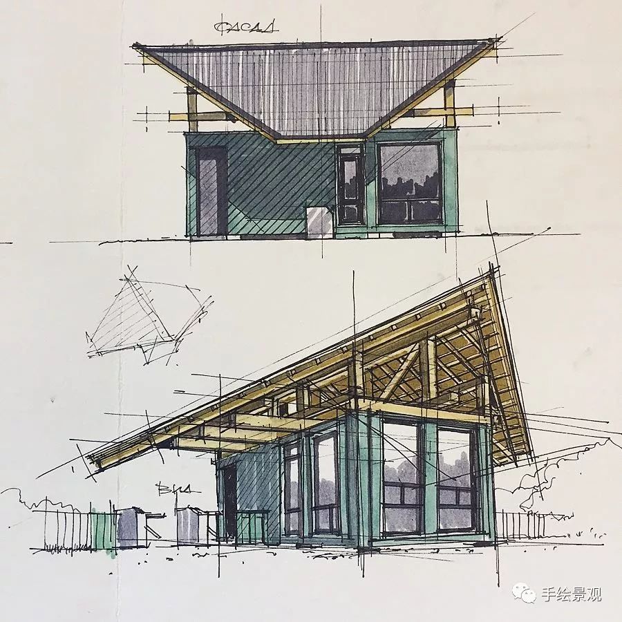 手绘建筑结构设计分析图!