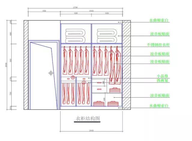 全屋实木衣柜设计图 内部配套结构,我先收藏了