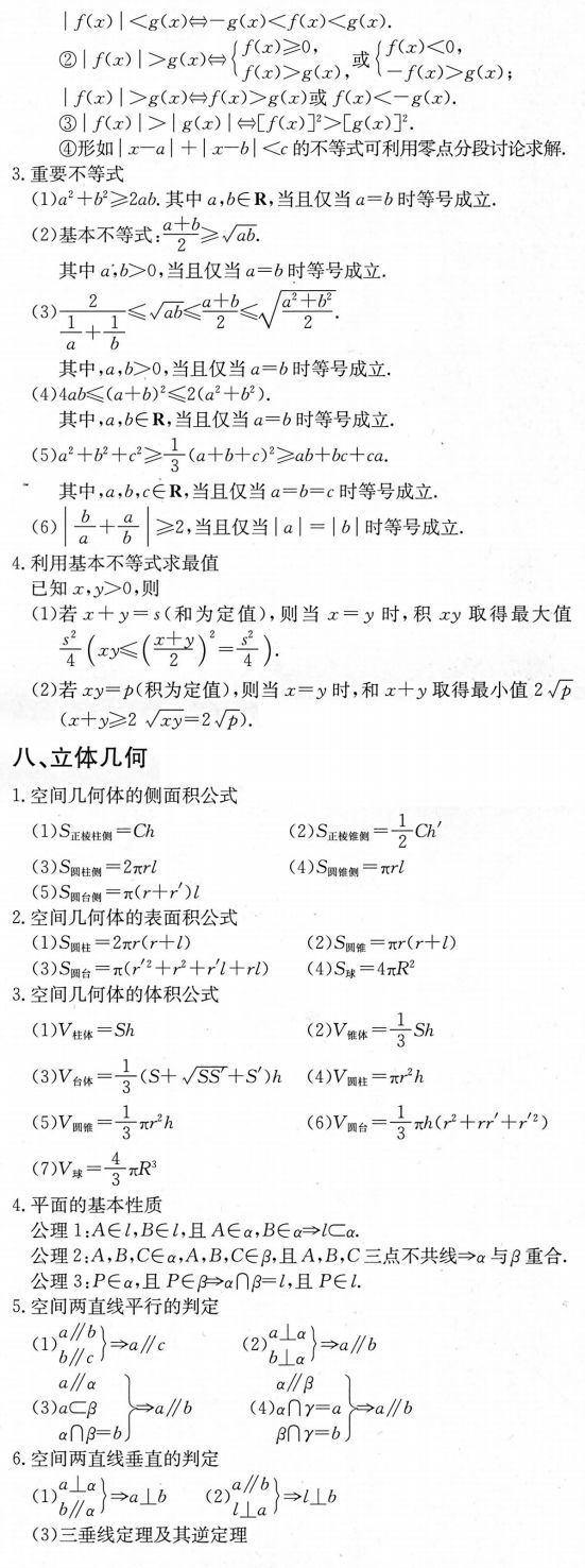 推荐 衡水中学高考数学必背公式整理 19 3 10 考必背