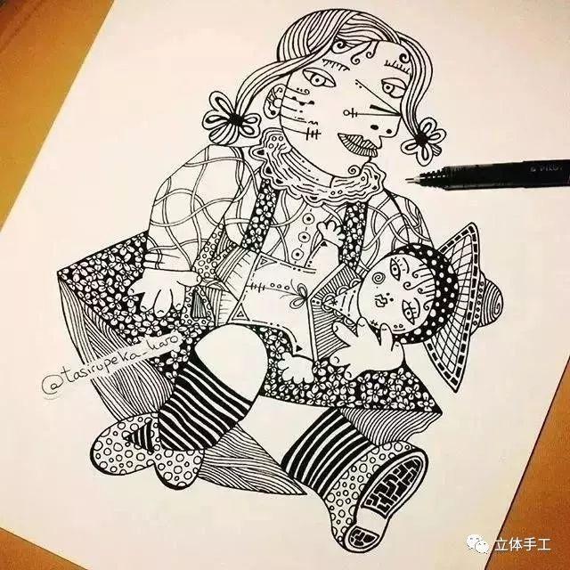 爱萌客:黑白线描形式下的世界名画居然这么好看!