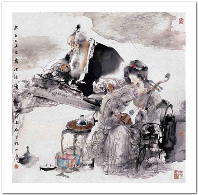 清风雅韵中国画家吴绪经水墨人物画作品赏析