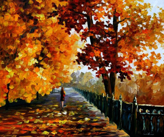 leonid afremov色彩艳丽的都市风景画欣赏