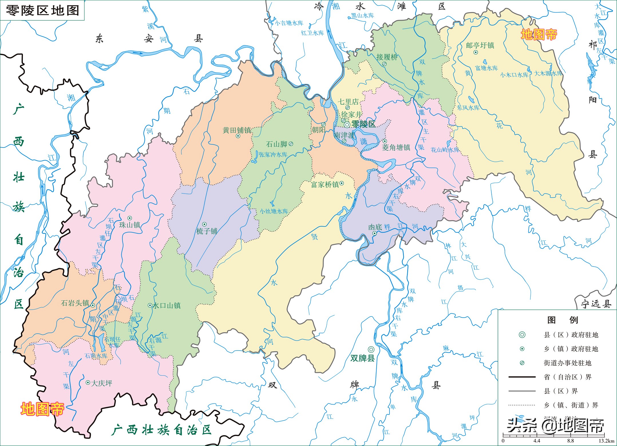 国家历史文化名城湖南永州高清地图