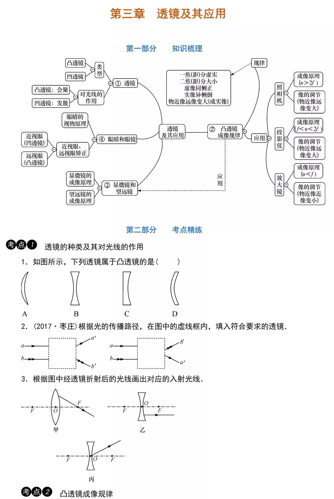 【初中物理】尖子生都在看:初中物理透镜及其应用,物态变化考点梳理