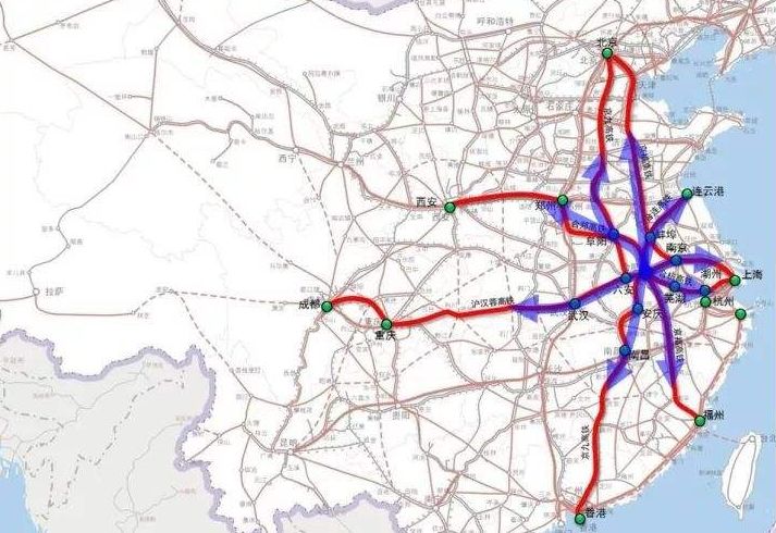 1 结合重大铁路项目完善客货运能力 合肥是国家"八纵八横"高速铁路主