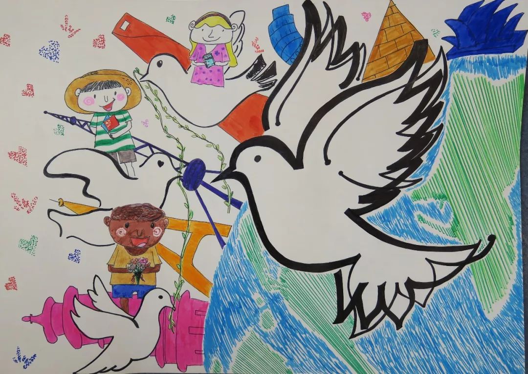 获奖作品 | 第四届全国残障少儿和平海报(11-14岁)