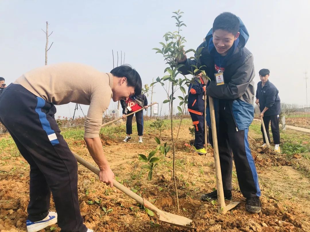 系部团总支老师,青年学生近20余人参加植树劳动