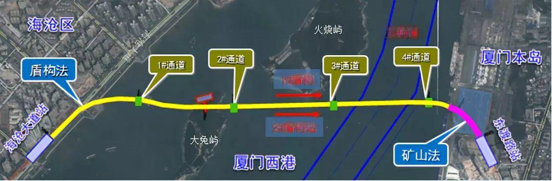 厦门地铁2号线海底隧道平面图