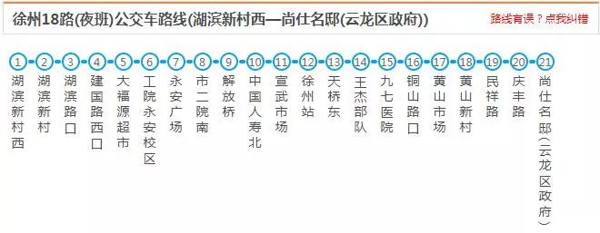 30两元),市民卡通用 徐州18路(夜班)公交车路线  运行时间:湖滨新村西